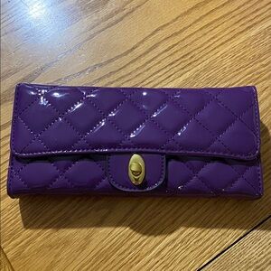 Patton Vegan Leather Purple Oversized Clutch Or Crossbody